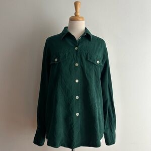 ✨SOLD✨Vintage Y2K Blue Green 100% Silk Button Down Shirt / M